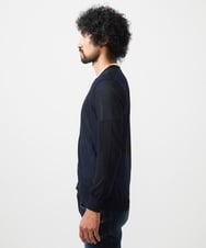 MNFGC57360 MICHEL KLEIN HOMME(ミッシェルクラン オム) ダイアゴナル柄ニットカーディガン ネイビー