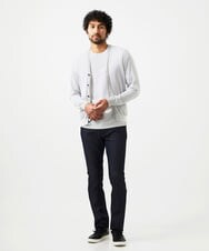 MNFGC57360 MICHEL KLEIN HOMME(ミッシェルクラン オム) ダイアゴナル柄ニットカーディガン ライトグレー