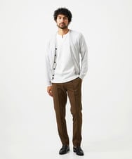 MNFGC57360 MICHEL KLEIN HOMME(ミッシェルクラン オム) ダイアゴナル柄ニットカーディガン ライトグレー