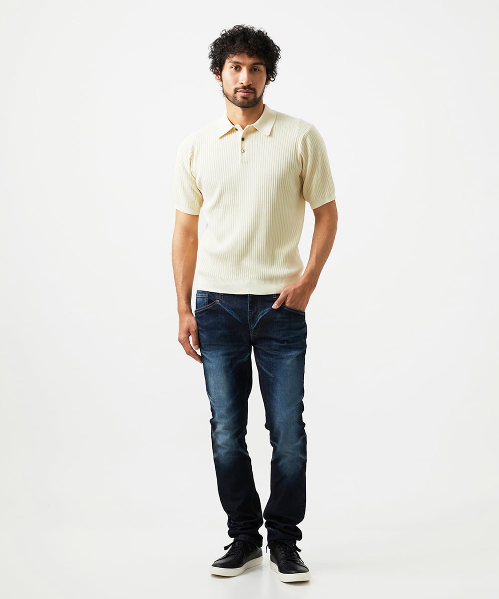 MNFHC55230 MICHEL KLEIN HOMME(ミッシェルクラン オム) ニットポロシャツ アイボリー