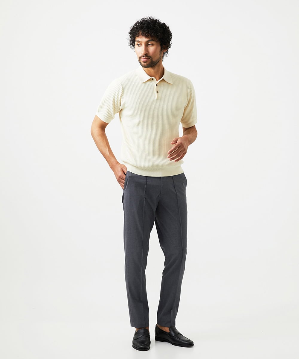 MNFHC55230 MICHEL KLEIN HOMME(ミッシェルクラン オム) ニットポロシャツ アイボリー