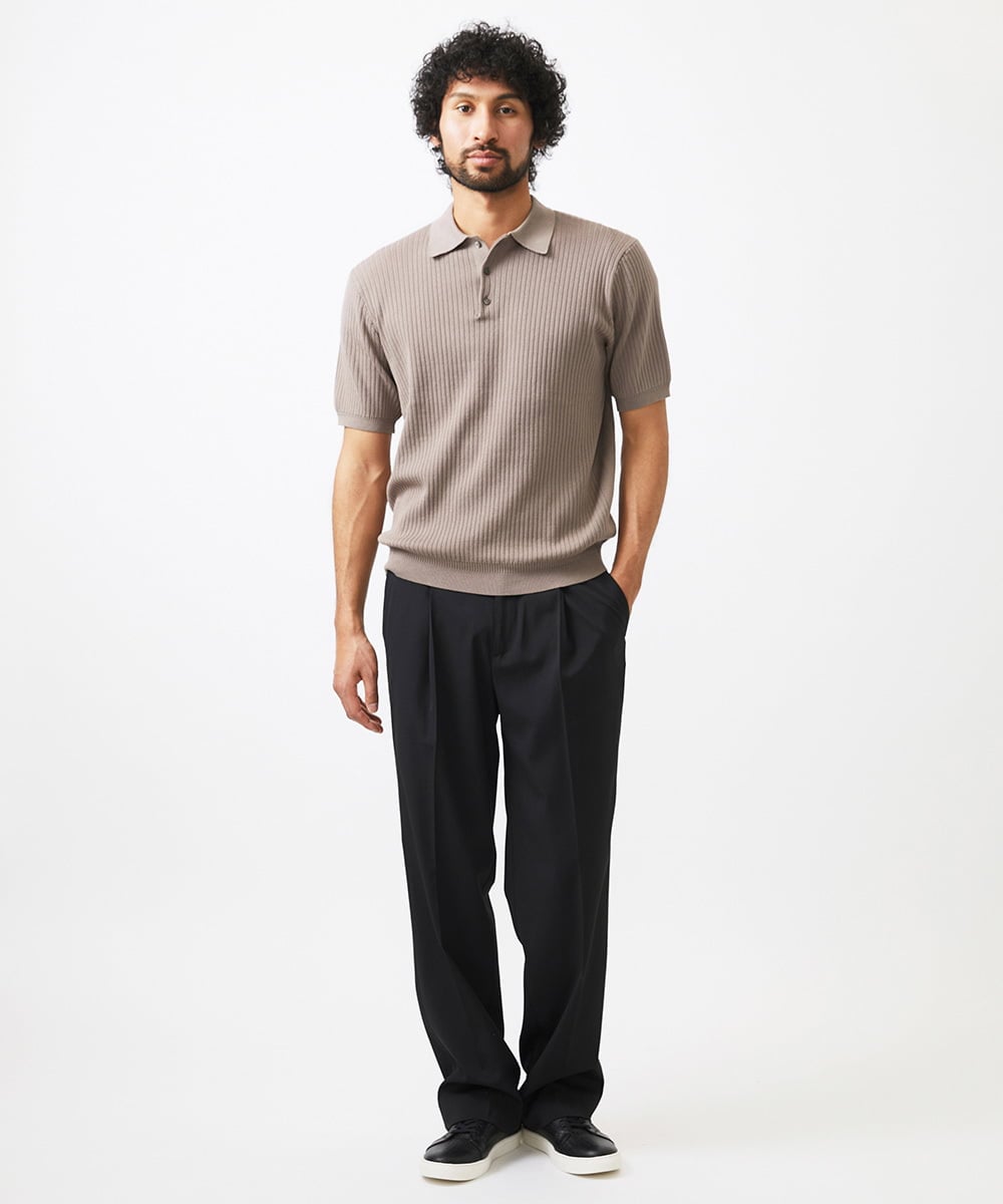 MNFHC55230 MICHEL KLEIN HOMME(ミッシェルクラン オム) ニットポロシャツ ベージュ