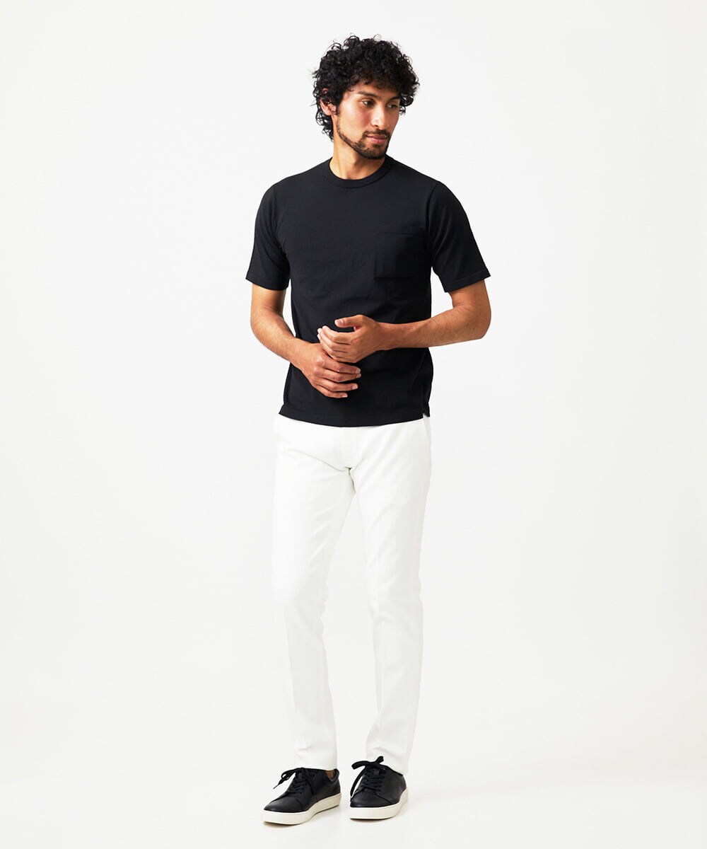 MNFJC52210 MICHEL KLEIN HOMME(ミッシェルクラン オム) クルーネック半袖ニット ブラック