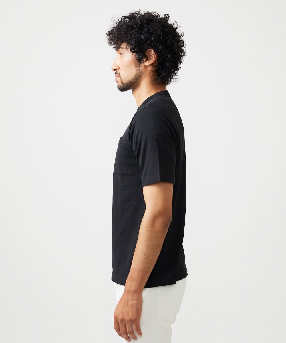 MNFJC52210 MICHEL KLEIN HOMME(ミッシェルクラン オム) クルーネック半袖ニット ブラック