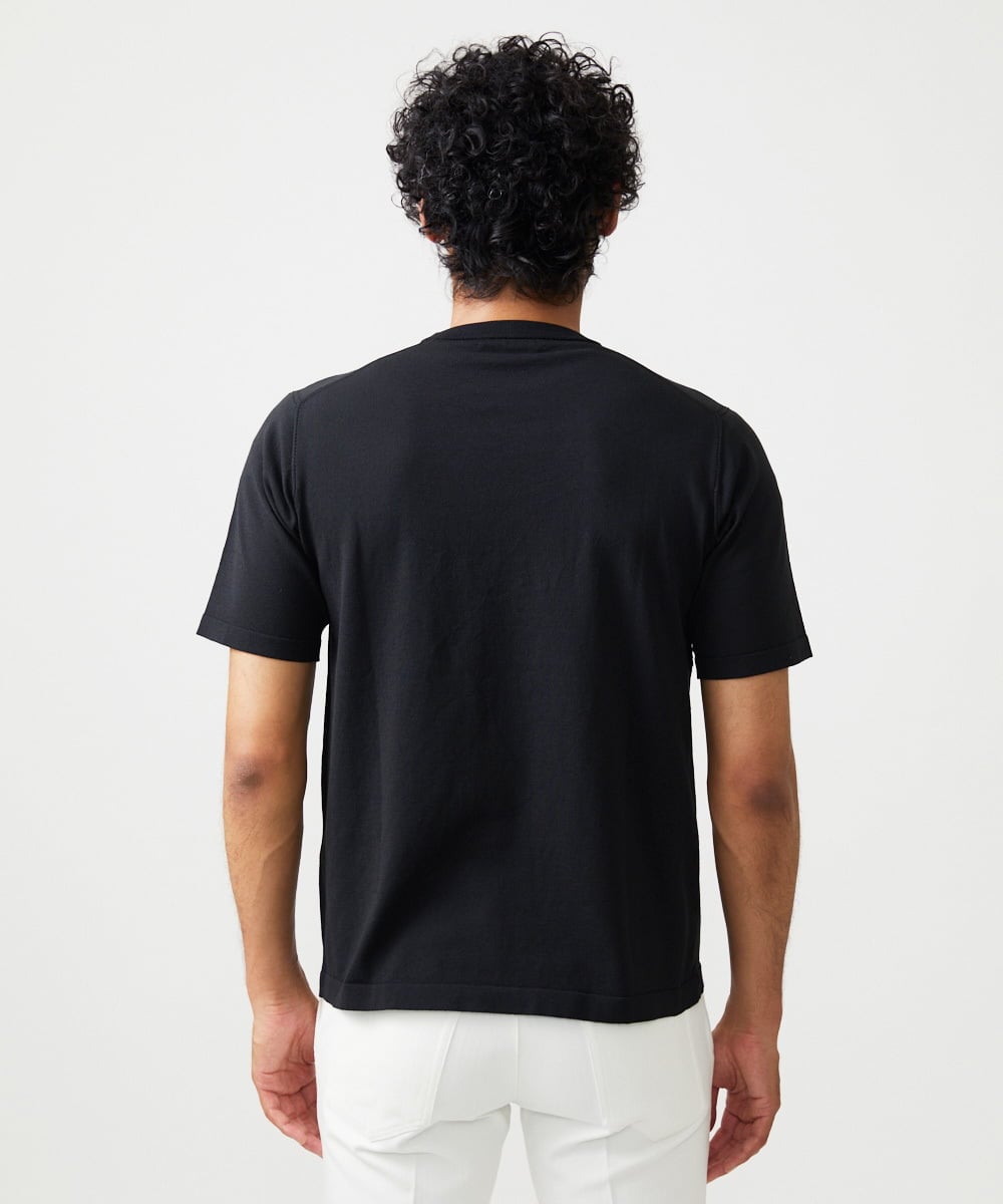 MNFJC52210 MICHEL KLEIN HOMME(ミッシェルクラン オム) クルーネック半袖ニット ブラック