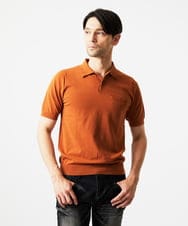 MNFJC53230 MICHEL KLEIN HOMME(ミッシェルクラン オム) 半袖ニットポロシャツ オレンジ