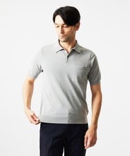 MNFJC53230 MICHEL KLEIN HOMME(ミッシェルクラン オム) 半袖ニットポロシャツ ライトグレー