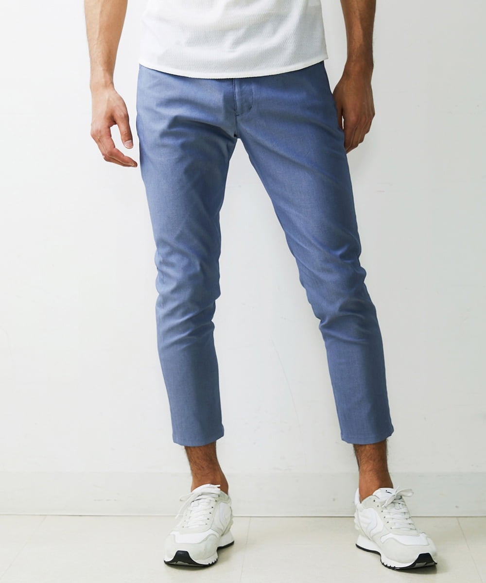 MNHGS35170 MICHEL KLEIN HOMME(ミッシェルクラン オム) クールツイルストレッチパンツ ブルー(55)