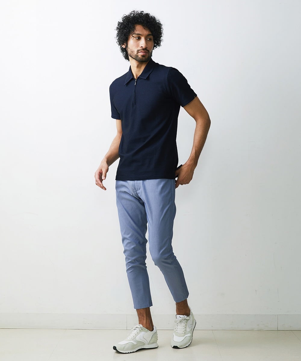 MNHGS35170 MICHEL KLEIN HOMME(ミッシェルクラン オム) クールツイルストレッチパンツ ブルー(55)