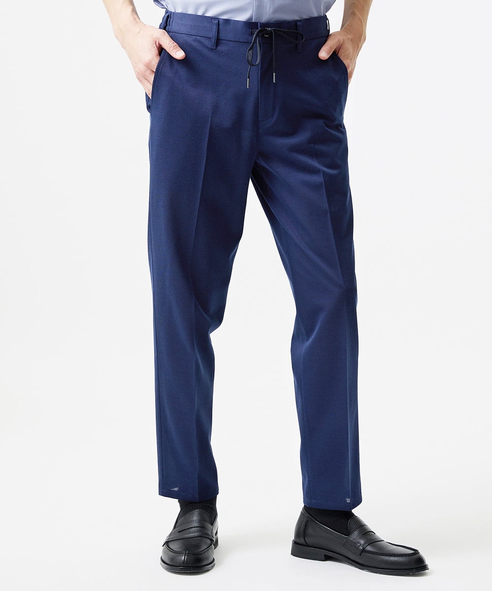 MNHJD63250 MICHEL KLEIN HOMME(ミッシェルクラン オム) 【セットアップ】9分丈ジャージースラックスパンツ ブルー