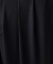 MNHJD64250 MICHEL KLEIN HOMME(ミッシェルクラン オム) サッカーストライプ織りワイドパンツ ブラック