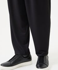 MNHJD64250 MICHEL KLEIN HOMME(ミッシェルクラン オム) サッカーストライプ織りワイドパンツ ブラック