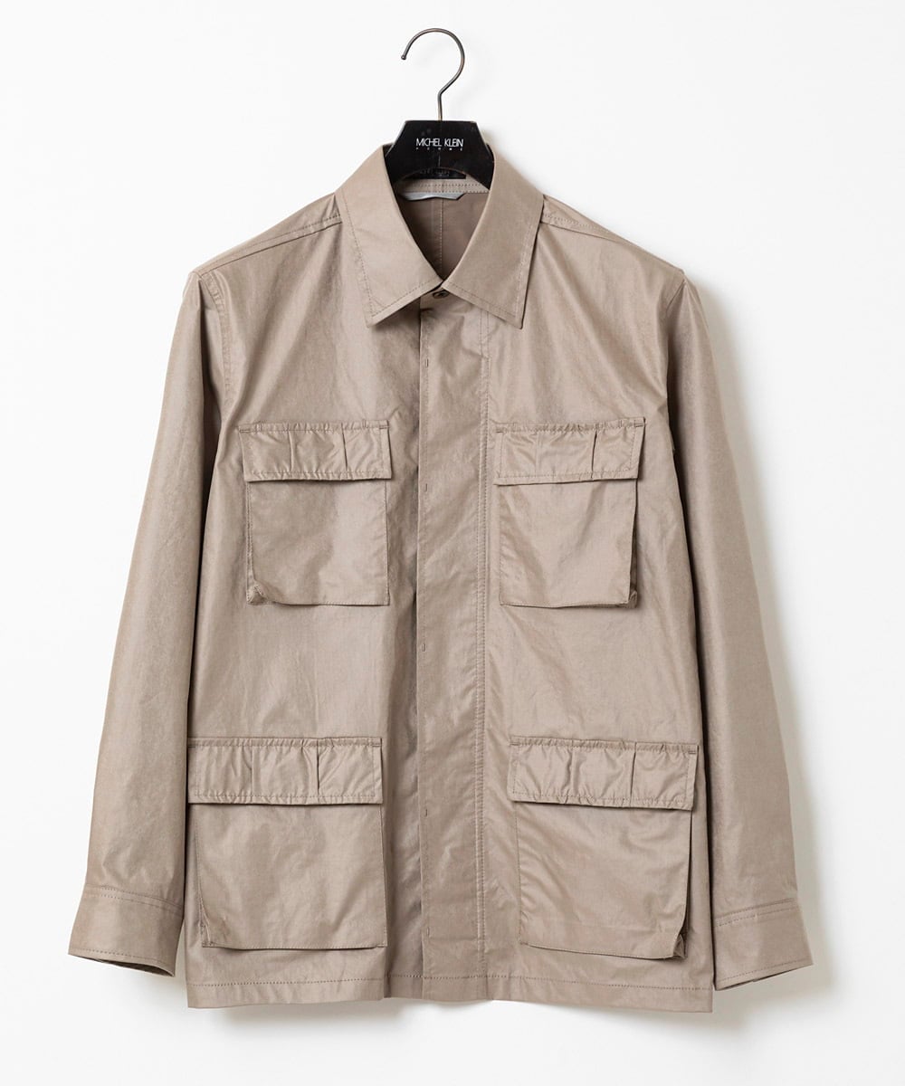 MNJAA55450 MICHEL KLEIN HOMME(ミッシェルクラン オム) ヴィンテージ調ツイルシャツジャケット セットアップ ベージュ