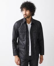 MNJAA55450 MICHEL KLEIN HOMME(ミッシェルクラン オム) ヴィンテージ調ツイルシャツジャケット セットアップ ブラック