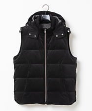MNJAA56490 MICHEL KLEIN HOMME(ミッシェルクラン オム) トリコットベロアダウンベスト セットアップ ブラック