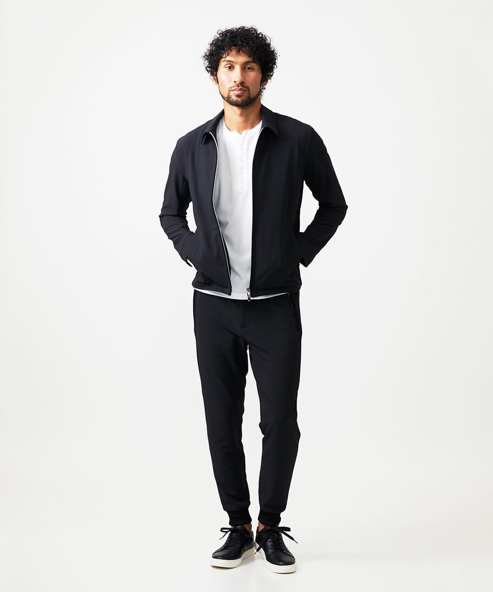 MNJAD56450 MICHEL KLEIN HOMME(ミッシェルクラン オム) 【セットアップ】【撥水】ジップアップブルゾン ブラック