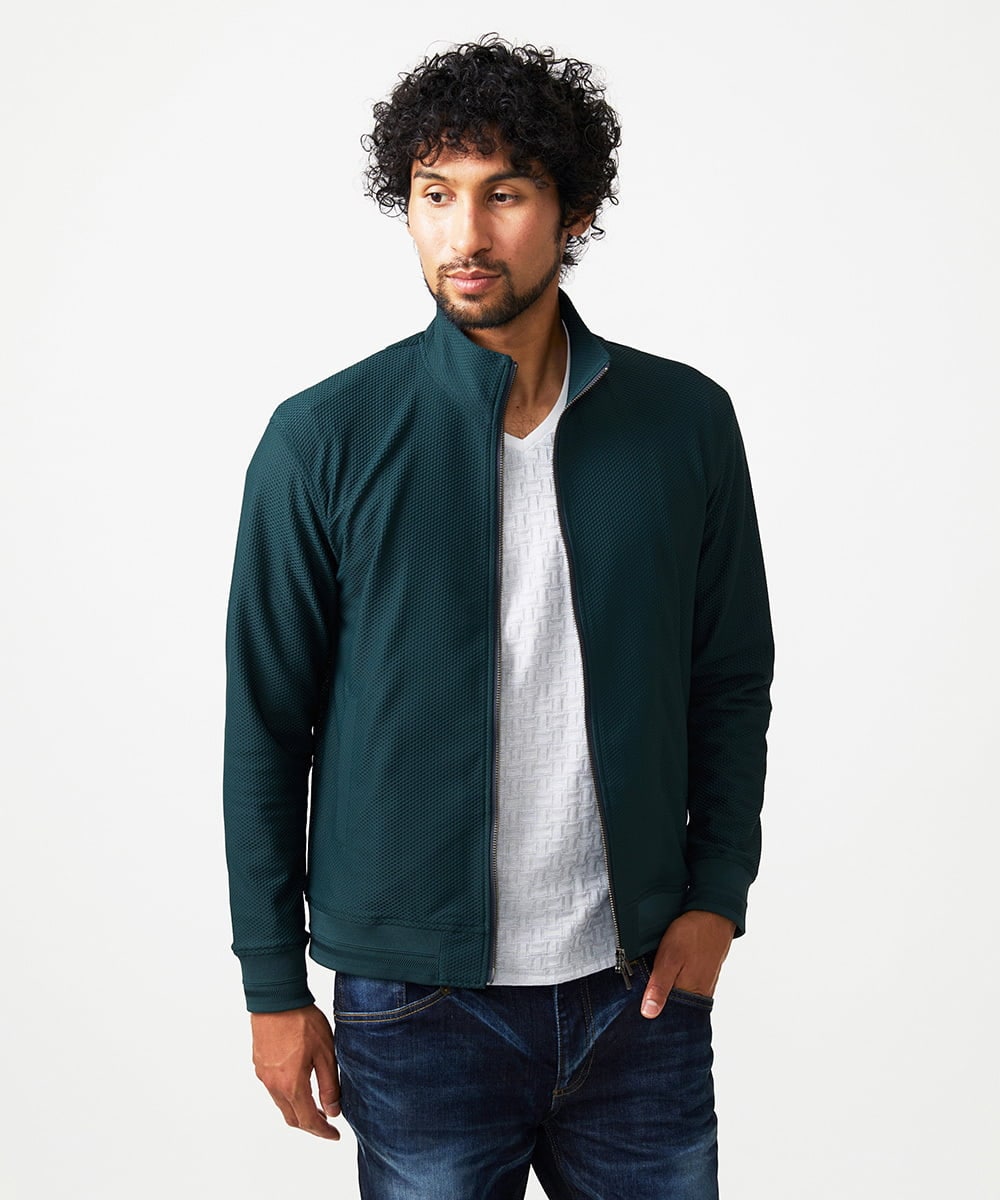 MNJAF01400 MICHEL KLEIN HOMME(ミッシェルクラン オム) スタンドカラーブルゾン グリーン