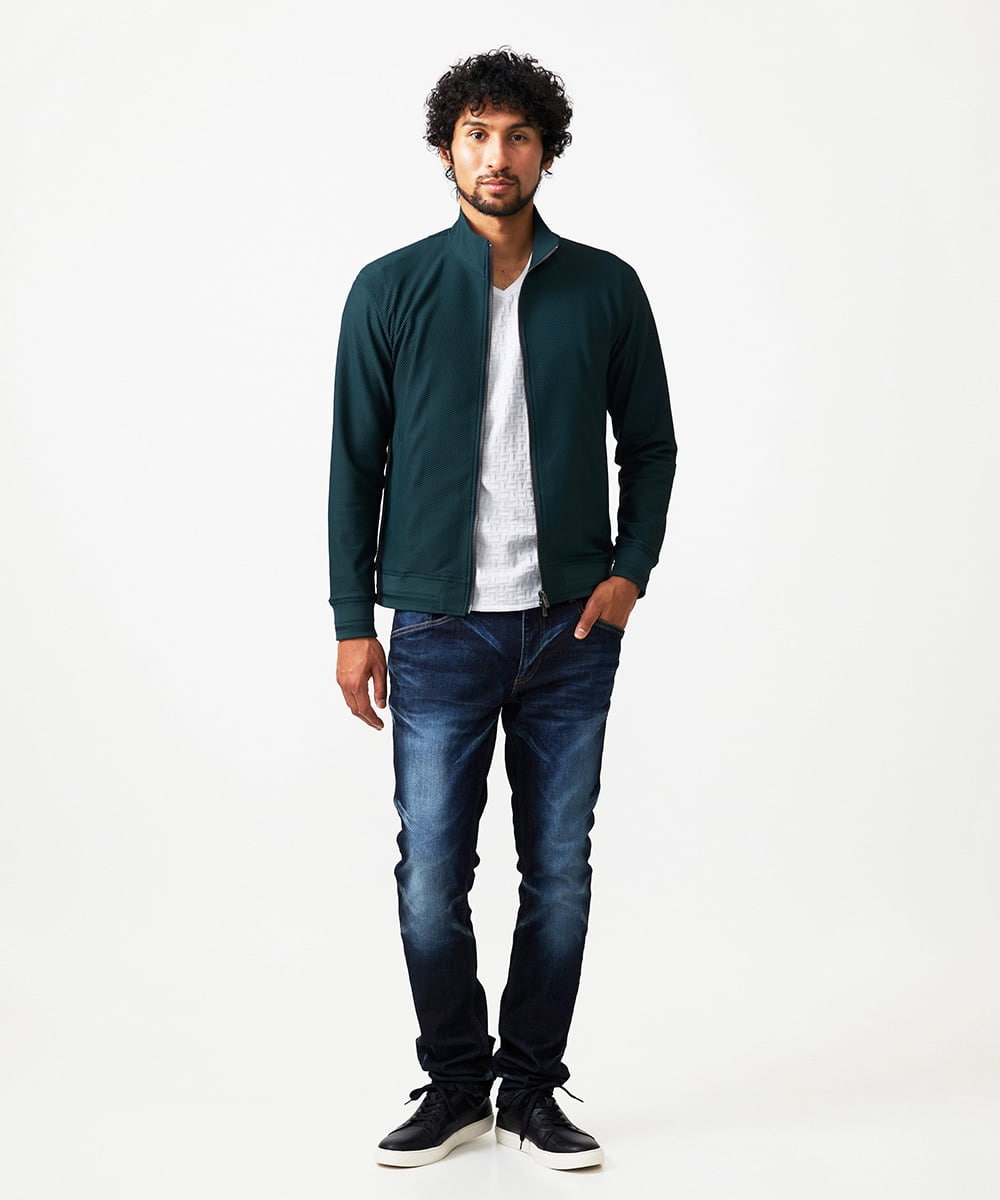 MNJAF01400 MICHEL KLEIN HOMME(ミッシェルクラン オム) スタンドカラーブルゾン グリーン