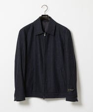 MNJAI53530 MICHEL KLEIN HOMME(ミッシェルクラン オム) 【セットアップ】ストライプ柄ウールコットンジップブルゾン ネイビー