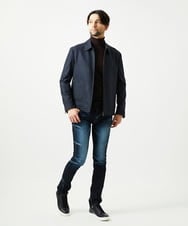 MNJAI53530 MICHEL KLEIN HOMME(ミッシェルクラン オム) 【セットアップ】ストライプ柄ウールコットンジップブルゾン ネイビー