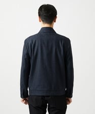 MNJAI53530 MICHEL KLEIN HOMME(ミッシェルクラン オム) 【セットアップ】ストライプ柄ウールコットンジップブルゾン ネイビー