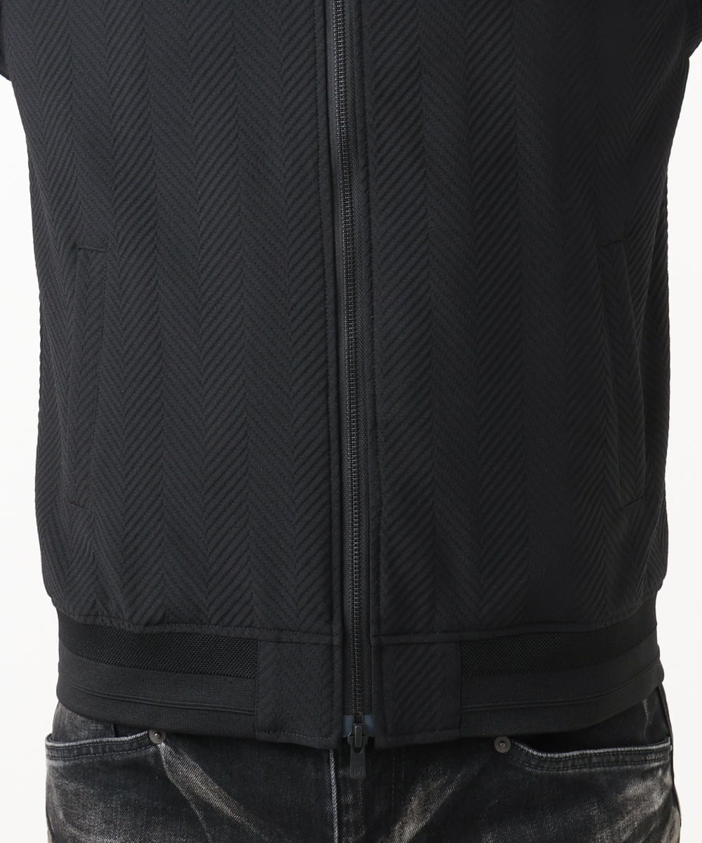MNJCD52450 MICHEL KLEIN HOMME(ミッシェルクラン オム) 【セットアップ】ビックへリンボンMA-1ブルゾン ブラック