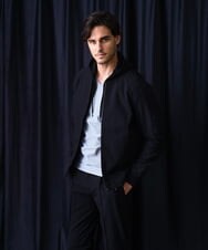MNJCD52450 MICHEL KLEIN HOMME(ミッシェルクラン オム) 【セットアップ】ビックへリンボンMA-1ブルゾン ブラック
