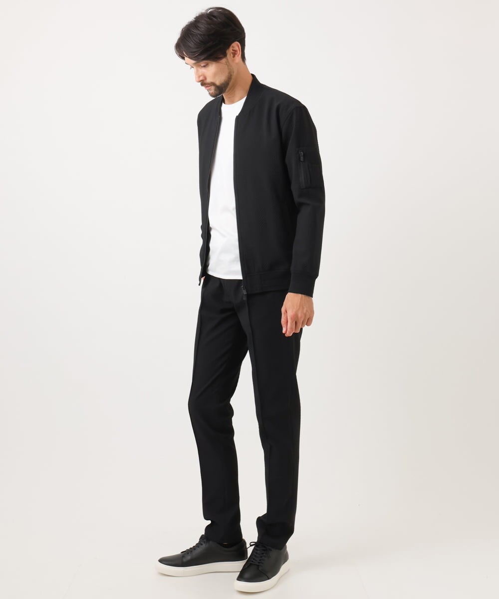 MNJCD52450 MICHEL KLEIN HOMME(ミッシェルクラン オム) 【セットアップ】ビックへリンボンMA-1ブルゾン ブラック