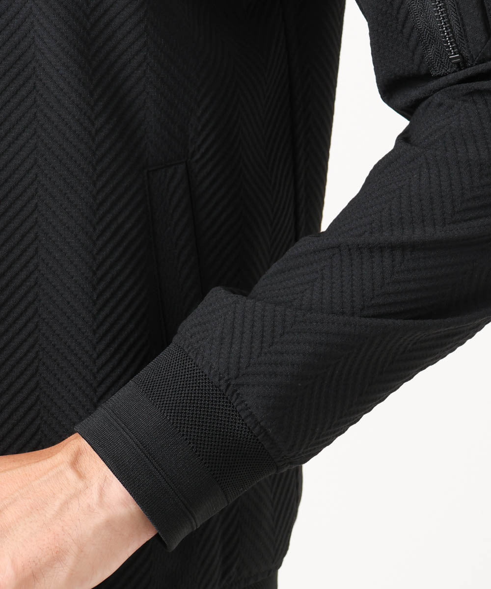 MNJCD52450 MICHEL KLEIN HOMME(ミッシェルクラン オム) 【セットアップ】ビックへリンボンMA-1ブルゾン ブラック