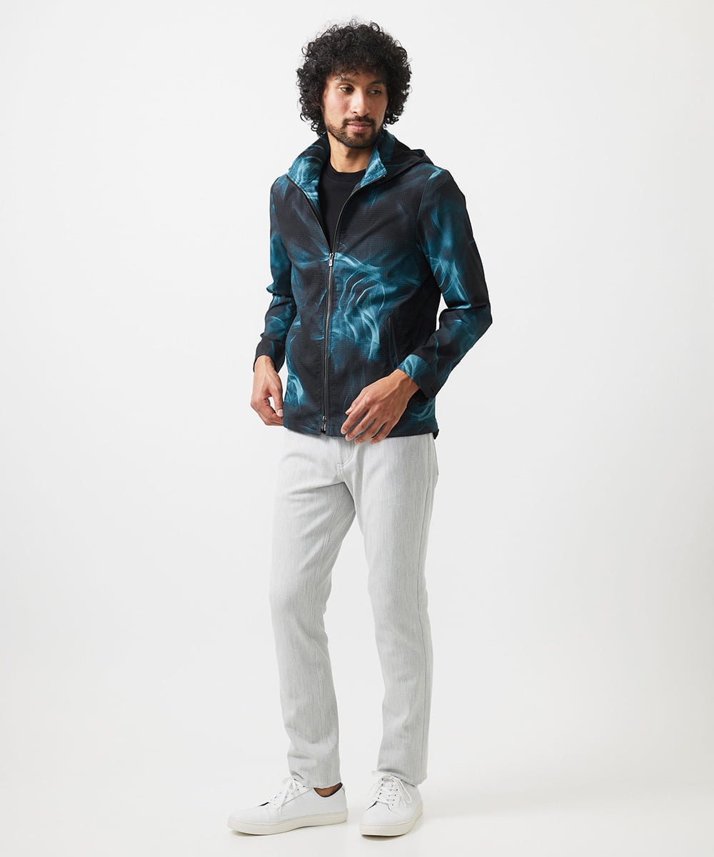 MNJGA54500 MICHEL KLEIN HOMME(ミッシェルクラン オム) スモーク柄メッシュパーカーブルゾン ブラック