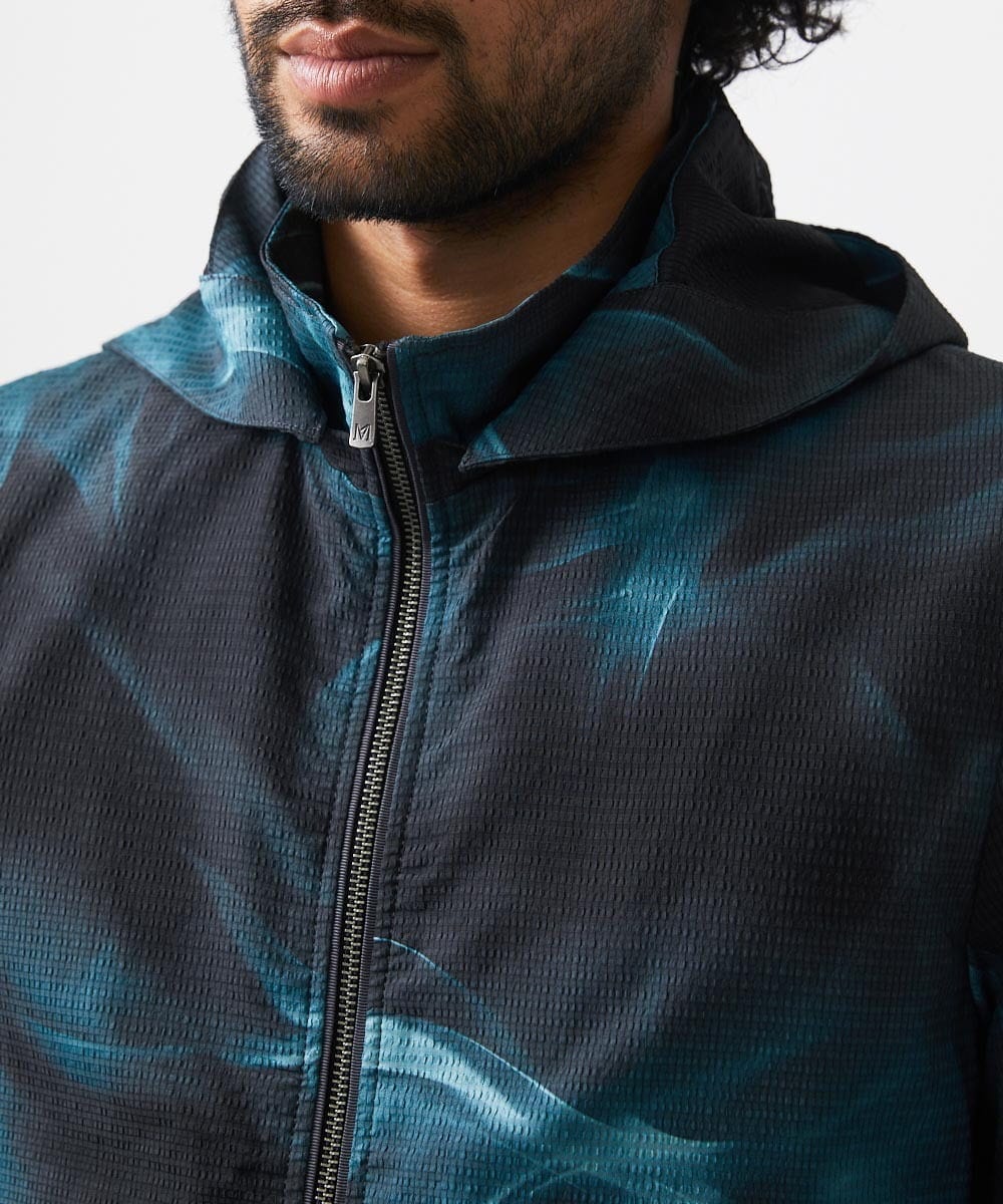 MNJGA54500 MICHEL KLEIN HOMME(ミッシェルクラン オム) スモーク柄メッシュパーカーブルゾン ブラック