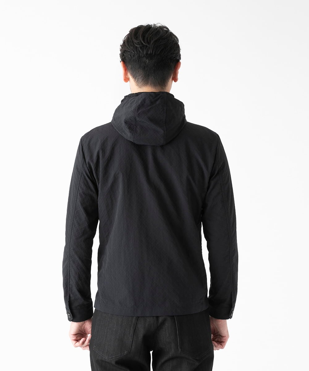 MNJGD55430 MICHEL KLEIN HOMME(ミッシェルクラン オム) フード付きスタンドカラーブルゾン ブラック
