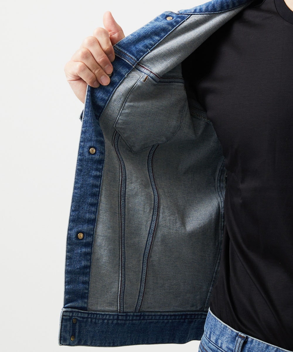 MNJGD90360 MICHEL KLEIN HOMME(ミッシェルクラン オム) 《日本製》20th　FACTOTUMコラボ　デニムジャケット ライトブルー