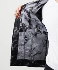 MNJGD91360 MICHEL KLEIN HOMME(ミッシェルクラン オム) 《日本製》20th　FACTOTUMコラボ　スモーク柄デニムジャケット ブラック