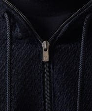 MNKAC57250 MICHEL KLEIN HOMME(ミッシェルクラン オム) 《日本製》モールZIPプルオーバーパーカー ブラック