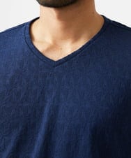 MNKAD61180 MICHEL KLEIN HOMME(ミッシェルクラン オム) 《日本製》リンクスVネック長袖カットソー ネイビー