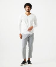 MNKAD61180 MICHEL KLEIN HOMME(ミッシェルクラン オム) 《日本製》リンクスVネック長袖カットソー ホワイト