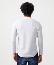 MNKAF60150 MICHEL KLEIN HOMME(ミッシェルクラン オム) 《日本製》レンガ柄Vネック長袖カットソー ライトグレー