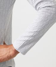 MNKAF60150 MICHEL KLEIN HOMME(ミッシェルクラン オム) 《日本製》レンガ柄Vネック長袖カットソー ライトグレー