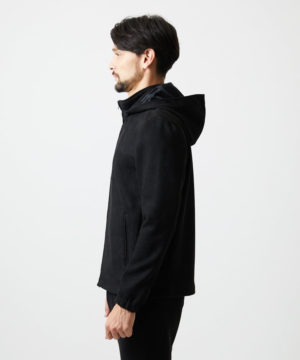 MNKAF64290 MICHEL KLEIN HOMME(ミッシェルクラン オム) 【セットアップ】スエード調パーカーブルゾン ブラック