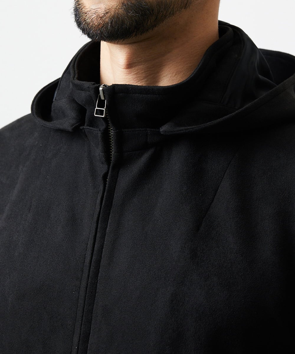 MNKAF64290 MICHEL KLEIN HOMME(ミッシェルクラン オム) 【セットアップ】スエード調パーカーブルゾン ブラック