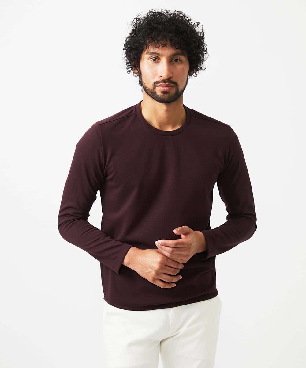 MNKAF65150 MICHEL KLEIN HOMME(ミッシェルクラン オム) クルーネック長袖カットソー パープル