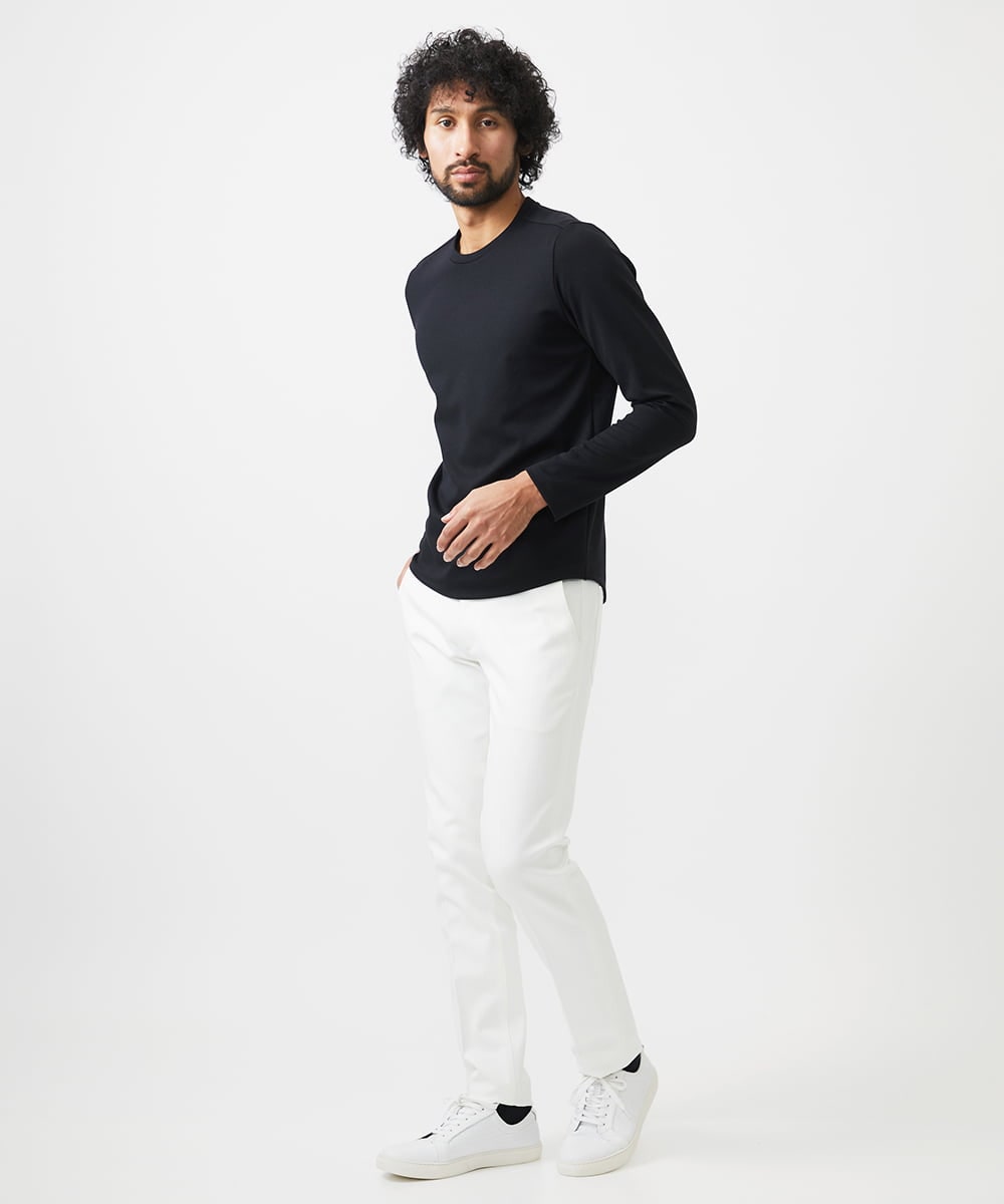 MNKAF65150 MICHEL KLEIN HOMME(ミッシェルクラン オム) クルーネック長袖カットソー ブラック