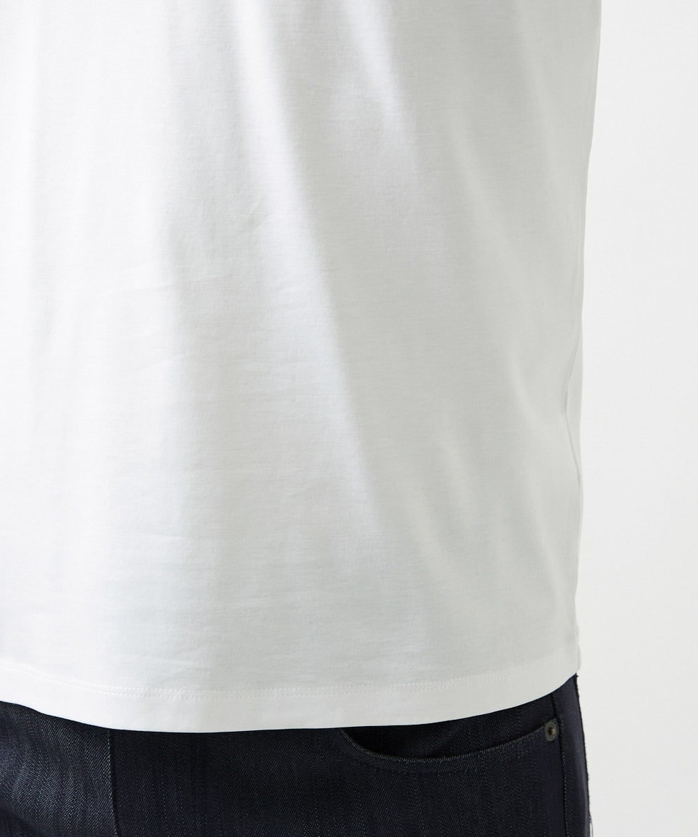 MNKAI51150 MICHEL KLEIN HOMME(ミッシェルクラン オム) クルーネック長袖カットソー ホワイト