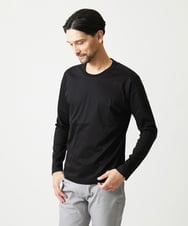 MNKAI51150 MICHEL KLEIN HOMME(ミッシェルクラン オム) クルーネック長袖カットソー ブラック