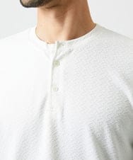 MNKAI54190 MICHEL KLEIN HOMME(ミッシェルクラン オム) ジャガードヘンリーネック長袖カットソー ホワイト