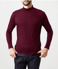 MNKAI57180 MICHEL KLEIN HOMME(ミッシェルクラン オム) ジャージモックネックカットソー レッド