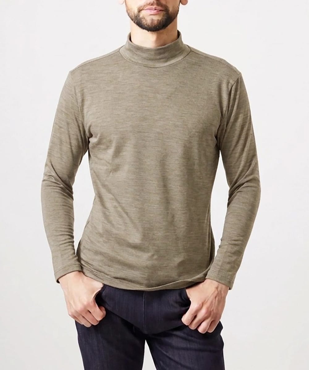 MNKAI57180 MICHEL KLEIN HOMME(ミッシェルクラン オム) ジャージモックネックカットソー ベージュ