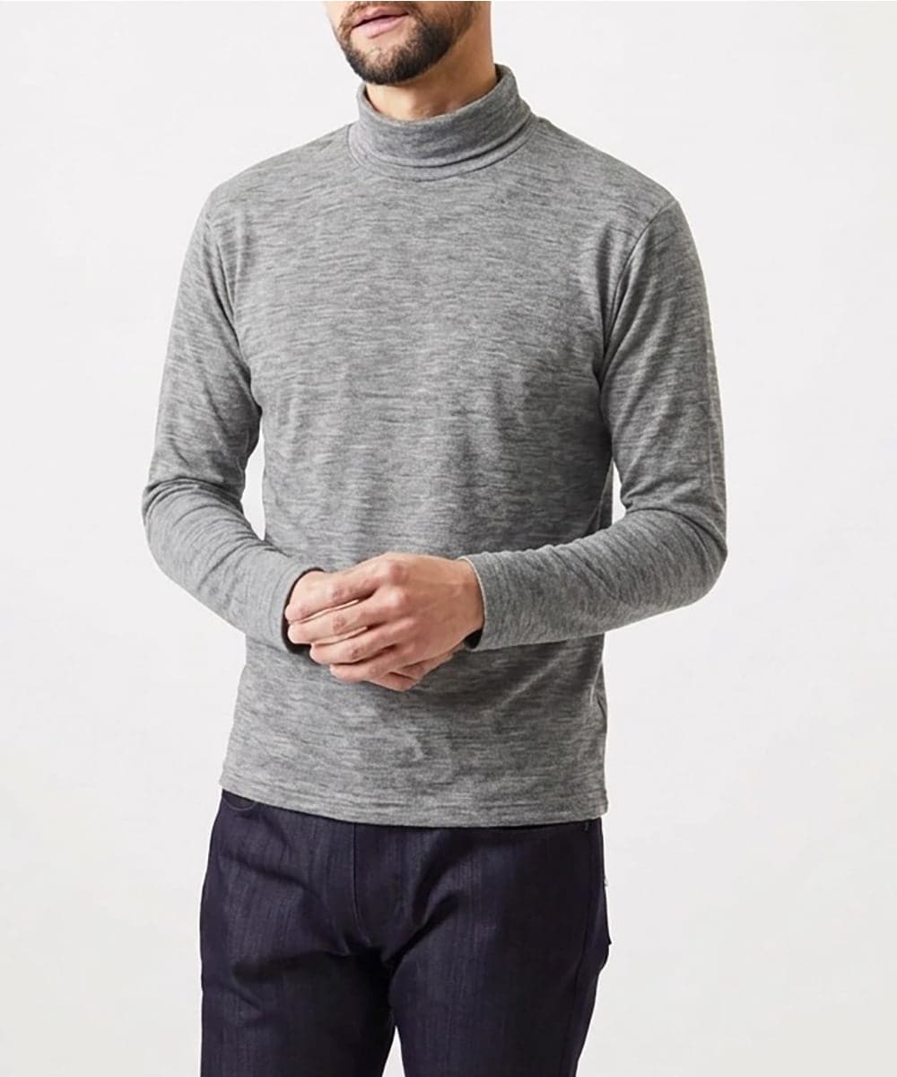 MNKAI57180 MICHEL KLEIN HOMME(ミッシェルクラン オム) ジャージモックネックカットソー ライトグレー