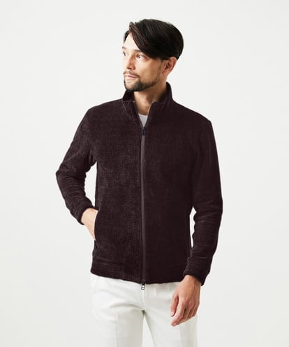 MNKCD70290 MICHEL KLEIN HOMME スタンドカラーモールニットカーディガン